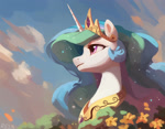 Size: 2048x1600 | Tagged: safe, ai content, artist:ra1n, princess celestia, alicorn, pony, g4, bust, female, mare, portrait, solo