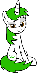 Size: 348x687 | Tagged: safe, artist:lonstecation, oc, oc only, oc:lonstecation, pony, unicorn, g4, cute, devious, devious look, horn, male, png, simple background, sitting, solo, stallion, transparent background