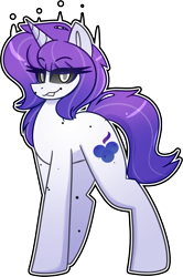 Size: 2931x4425 | Tagged: oc name needed, safe, artist:askhypnoswirl, oc, oc only, unicorn, eyelashes, female, horn, lidded eyes, possessed, possession, solo, solo female, unicorn oc