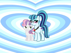 Size: 959x720 | Tagged: artist needed, safe, anonymous artist, artist:rogerlink, artist:tardifice, sonata dusk, sweetie belle, earth pony, pony, unicorn, g4, bedroom eyes, crack shipping, cute, cuteness overload, diasweetes, earth pony sonata dusk, eyeshadow, female, filly, foal, gem, heart, heart background, horn, lesbian, lidded eyes, looking at each other, looking at someone, makeup, mare, ponified, ponytail, ship:sonbelle, shipping, siren gem, smiling, smiling at each other, sonatabetes