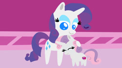 Size: 1280x720 | Tagged: safe, artist:mlplary6, rarity, sweetie belle, pony, unicorn, g4, belle sisters, cute, female, filly, foal, horn, hug, mare, mlplary6 is trying to murder us, pointy ponies, sibling love, siblings, sisterly love, sisters, weapons-grade cute