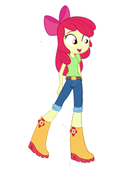 Size: 1080x1350 | Tagged: safe, artist:gaelgaming1, apple bloom, human, equestria girls, g4, apple bloom's bow, bow, female, hair bow, simple background, solo, transparent background