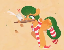 Size: 1150x902 | Tagged: safe, artist:mifes, oc, oc only, pegasus, pony, cookie, food, milk, pegasus oc, solo