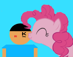 Size: 996x777 | Tagged: safe, artist:williamtheofficial, pinkie pie, oc, oc:william, earth pony, human, pony, g4, 1000 hours in ms paint, female, kissing, male