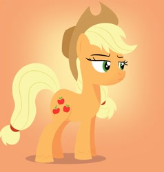 Size: 1950x2048 | Tagged: safe, artist:fallingoc, applejack, earth pony, pony, g4, female, gradient background, lineless, mare, solo, vector