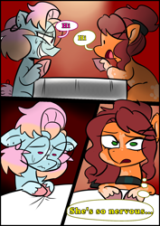 Size: 1240x1754 | Tagged: safe, artist:jully-park, oc, oc:charlotte parker, oc:kelly clark, earth pony, pony, comic:how i meet my chaotic friends, comic