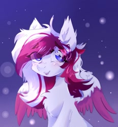 Size: 1113x1200 | Tagged: safe, artist:lime noise, oc, oc only, oc:red wine, pegasus, bust, chest fluff, digital art, pegasus oc, portrait, solo, two toned mane