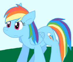 Size: 865x745 | Tagged: safe, artist:cmara, rainbow dash, pegasus, pony, g4, female, outdoors, solo