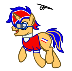 Size: 967x948 | Tagged: safe, artist:gmaplay, oc, oc only, oc:the glorious pony, pony, unicorn, clothes, glasses, horn, male, shirt, signature, simple background, stallion, transparent background, unicorn oc