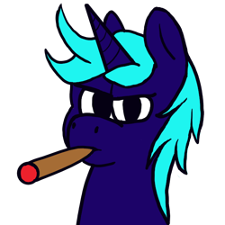 Size: 600x600 | Tagged: safe, artist:mikhil, oc, pony, unicorn, cigar, horn, male, simple background, solo, stallion, transparent background, unicorn oc