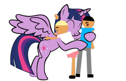 Size: 2349x1519 | Tagged: safe, artist:tawowilliamdefender, artist:williamtheofficial, twilight sparkle, oc, oc:diego, oc:william, alicorn, human, pony, g4, eyes closed, female, horn, hug, male, mare, simple background, smiling, transparent background, trio, twilight sparkle (alicorn)