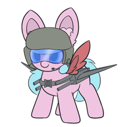 Size: 1785x1785 | Tagged: safe, artist:sodapop sprays, oc, oc only, oc:pyoni, oc:warthunder pony, pegasus, pony, clothes, helmet, imminent d point, simple background, solo, transparent background