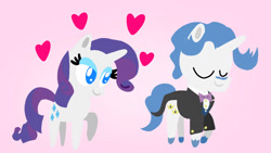 Size: 1280x720 | Tagged: safe, artist:mlplary6, fancypants, rarity, pony, unicorn, g4, crush, female, horn, male, mare, pointy ponies, ship:raripants, shipping, stallion, straight