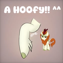 Size: 2048x2048 | Tagged: safe, artist:jhayarr23, artist:worny, autumn blaze, kirin, g4, cloven hooves, cute, female, fluffy, gradient background, hooves, signature, simple, solo, text, unshorn fetlocks, vector