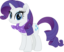 Size: 3669x3000 | Tagged: safe, artist:cloudy glow, rarity, pony, unicorn, g4, my little pony: friendship is magic, my little pony: rainbow roadtrip, female, horn, kerchief, looking at you, mare, movie accurate, simple background, smiling, smiling at you, solo, transparent background, vector