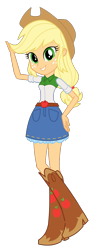 Size: 416x1122 | Tagged: safe, artist:cwt10101, applejack, human, equestria girls, g4, applejack's hat, cowboy hat, female, hat, simple background, solo, transparent background