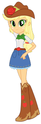 Size: 364x1082 | Tagged: safe, artist:cwt10101, applejack, human, equestria girls, g4, applejack's hat, cowboy hat, female, hat, simple background, solo, transparent background