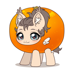 Size: 3852x3800 | Tagged: safe, artist:konejo, oc, oc only, oc:dima, pegasus, pony, chibi, solo, tangerine, wings