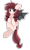 Size: 767x1268 | Tagged: safe, artist:flixanoa, derpibooru exclusive, oc, oc only, oc:maple tart, bat pony, pony, bat pony oc, black bow, black sclera, bow, chest fluff, claws, colored wings, cream coat, ear fluff, eye clipping through hair, eyebrows, eyebrows visible through hair, eyelashes, fangs, female, flying, freckles, hair bow, looking at you, mare, outline, pigtails, pink coat, red mane, red tail, signature, simple background, smiling, smiling at you, solo, spread wings, tail, tail tie, three quarter view, tied mane, tied tail, transparent background, twin bows, two toned mane, two toned tail, two toned wings, underhoof, wing claws, wings