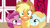 Size: 1279x719 | Tagged: safe, screencap, applejack, rosy gold, ruby pinch, earth pony, pony, unicorn, fame and misfortune, g4, my little pony: friendship is magic, female, filly, foal, frown, grin, gritted teeth, horn, mare, messy mane, outdoors, smiling, teeth, trio