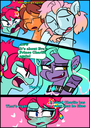 Size: 1240x1754 | Tagged: safe, artist:jully-park, oc, oc:charlotte parker, oc:ella evans, oc:eva marshall, oc:kelly clark, earth pony, pegasus, pony, comic:how i meet my chaotic friends, comic