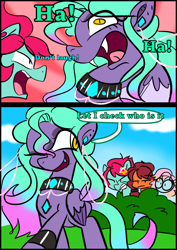 Size: 1240x1754 | Tagged: safe, artist:jully-park, oc, oc:charlotte parker, oc:ella evans, oc:eva marshall, oc:kelly clark, earth pony, pony, comic:how i meet my chaotic friends, comic