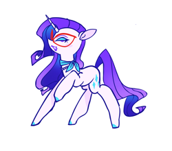 Size: 2048x1800 | Tagged: safe, artist:crasysam0, rarity, pony, unicorn, g4, female, glasses, horn, jewelry, lipstick, mare, necklace, raised hoof, rarity's glasses, smiling, solo