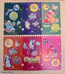 Size: 4273x4853 | Tagged: safe, angel bunny, fluttershy, pinkie pie, rainbow dash, rarity, twilight sparkle, pony, g4, official, card, diamond, double dove, duo, duo female, element of loyalty, elements of harmony, female, front view, grand galloping gala, head shot, irl, kayou, looking at you, looking back, luggage, magic, magic aura, merchandise, one eye closed, open mouth, open smile, photo, selfie, side view, sitting, smiling, spread wings, stars, sticker, sunglasses, sunglasses on head, text, unamused, wings, wink, winking at you