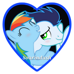 Size: 750x747 | Tagged: safe, artist:themaskgamer, rainbow dash, soarin', pegasus, pony, g4, female, male, mare, ship:soarindash, shipping, stallion, straight