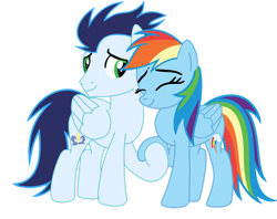 Size: 1280x1013 | Tagged: safe, artist:soarindasher10, rainbow dash, soarin', pegasus, pony, g4, female, male, mare, ship:soarindash, shipping, simple background, stallion, straight, transparent background