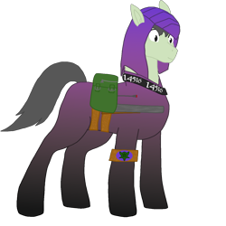 Size: 1350x1350 | Tagged: safe, artist:xada, oc, oc only, earth pony, pony, badge, bag, battle saddle, clothes, earth pony oc, gradient clothes, gray mane, gray tail, green coat, gun, leg band, police officer, police uniform, ribbon, saddle bag, shotgun, simple background, solo, standing, transparent background, weapon