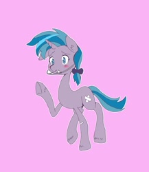 Size: 1280x1478 | Tagged: safe, artist:askaponywithbraces, air way, pearly whites, pony, g4, braces, pink background, simple background, solo