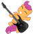 Size: 1000x1000 | Tagged: safe, artist:feraline(r), edit, scootaloo, pegasus, pony, g4, electric guitar, guitar, ibanez, musical instrument, simple background