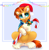 Size: 2468x2500 | Tagged: safe, artist:taiweiart, sunburst, pony, unicorn, g4, candy, candy cane, christmas, cloak, clothes, coat markings, commission, cute, ear fluff, facial hair, food, glasses, goatee, hat, high res, holiday, horn, male, passepartout, santa hat, socks (coat markings), solo, stallion, sunbetes, sunburst's cloak, sunburst's glasses, unshorn fetlocks, ych result