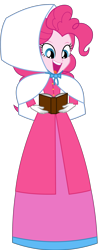 Size: 1430x3557 | Tagged: safe, artist:cartoonmasterv3, pinkie pie, human, equestria girls, g4, advent calendar, caroling, christmas, christmas 2024, clothes, dress, female, gown, holiday, long dress, long skirt, simple background, skirt, solo, transparent background, victorian, victorian dress