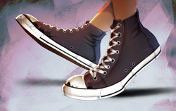 Size: 1461x924 | Tagged: safe, artist:quimera-art, human, converse, feet, human to draconequus, shoes, solo, transformation, transformation sequence