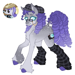 Size: 1000x1000 | Tagged: safe, artist:kazmuun, snappy scoop, pony, series:kazmuun's drawing every pony, g4, alternate design, clothes, glasses, leg warmers, simple background, solo, transparent background