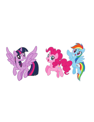 Size: 816x1056 | Tagged: safe, pinkie pie, rainbow dash, twilight sparkle, alicorn, earth pony, pegasus, pony, g4, .svg available, female, mare, simple background, stock vector, svg, transparent background, trio, trio female, twilight sparkle (alicorn), vector