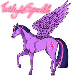 Size: 640x640 | Tagged: safe, artist:saturaed_acidity, twilight sparkle, alicorn, horse, g4, colored hooves, female, glowing, hoers, hooves, magic, magic aura, mare, raised hoof, simple background, solo, spread wings, twilight sparkle (alicorn), white background, wings