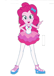 Size: 2560x3600 | Tagged: safe, editor:cutler1228, pinkie pie, human, equestria girls, g4, clothes, female, looking at you, rah rah skirt, simple background, skirt, solo, transparent background