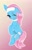 Size: 1397x2160 | Tagged: safe, artist:bolotna, lotus blossom, earth pony, pony, g4, female, gradient background, mare, one eye closed, signature, solo, tail, wink