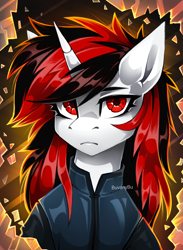 Size: 2574x3523 | Tagged: safe, artist:buvanybu, oc, oc only, oc:blackjack, pony, unicorn, fallout equestria, fallout equestria: project horizons, horn, solo, unicorn oc