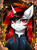 Size: 2574x3523 | Tagged: safe, artist:buvanybu, oc, oc only, oc:blackjack, pony, unicorn, fallout equestria, fallout equestria: project horizons, clothes, female, horn, mare, red eyes, signature, solo, suit, two toned mane, unicorn oc, white coat