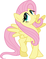 Size: 3000x3787 | Tagged: safe, alternate version, artist:cloudy glow, fluttershy, pegasus, pony, g4, female, happy, simple background, solo, transparent background, vector