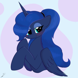 Size: 3000x3000 | Tagged: safe, artist:daftramms, princess luna, alicorn, pony, g4, cute, fanart, solo