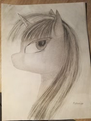 Size: 810x1080 | Tagged: safe, artist:mekhanism, twilight sparkle, pony, g4, horn, pencil drawing, photo, signature, traditional art