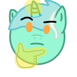 Size: 1080x1080 | Tagged: safe, lyra heartstrings, alicorn, g4, emoji, simple background, solo, thinking, transparent background, 🤔