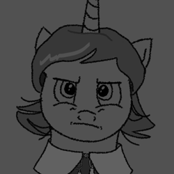 Size: 962x962 | Tagged: safe, alternate version, artist:1611volk, oc, oc only, oc:redwald roundhead, pony, unicorn, g4, 1600s, 17th century, bust, clothes, england, horn, lineart, magic, male, monochrome, oliver cromwell, pilgrim outfit, puritan, simple background, solo, stallion, unamused