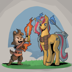 Size: 3000x3000 | Tagged: safe, artist:double-zr-tap, oc, oc only, pony, unicorn, anthro, duo, horn, unicorn oc