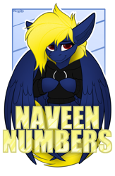 Size: 2160x3308 | Tagged: safe, artist:spoopy-abby, oc, oc only, oc:naveen numbers, pegasus, pony, badge, con badge, solo